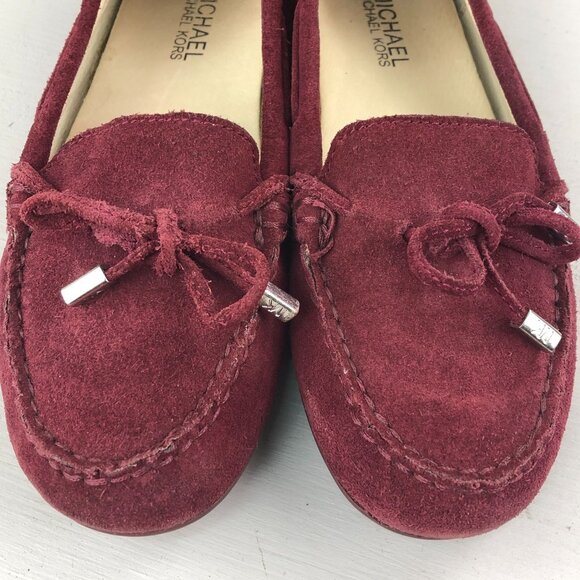 MMK MICHAEL KORS Women's Size 6M Daisy Burgundy Suede Moccasin Driving Loafers - Picture 7 of 12